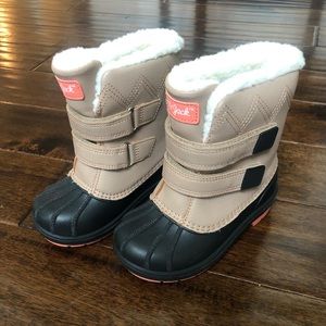Toddler Denver Winter Snow Boots - Cat & Jack  - Beige/Blush/Black - Size 9